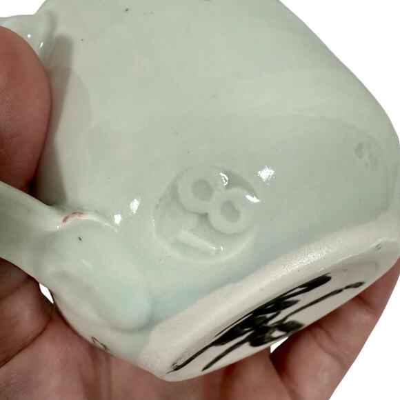 Jim Reno Pottery Dewittville NY Signed Pottery Coffee Mug White Sea Turtle - Picture 9 of 10